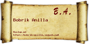 Bobrik Anilla névjegykártya